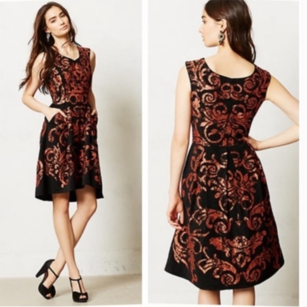 Anthropologie Yoana Baraschi Retro Holiday Dress